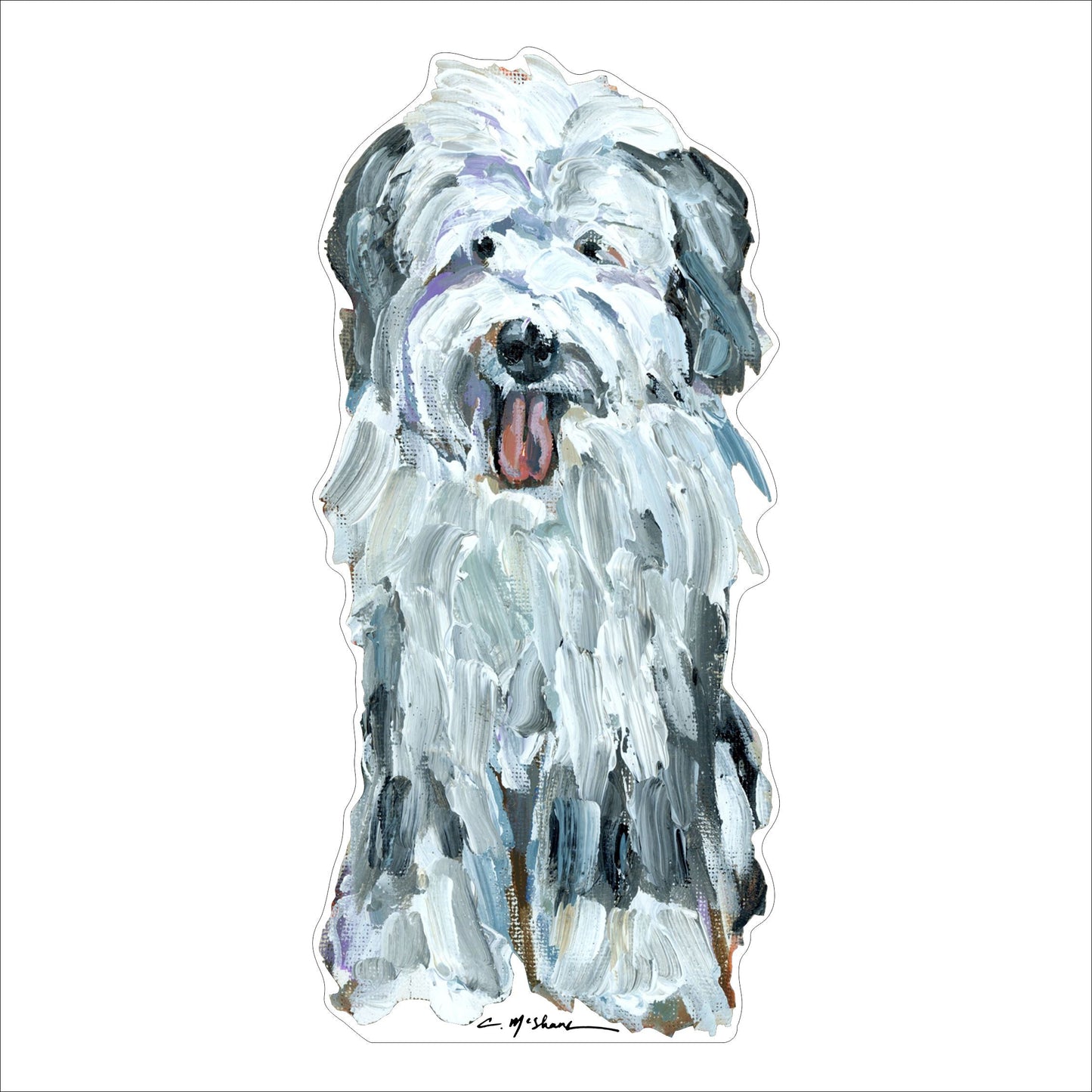 Old English Sheepdog White & Gray | 0.75in. Acrylic Cutout | Case Bundle any 10+ (Pack of 1)