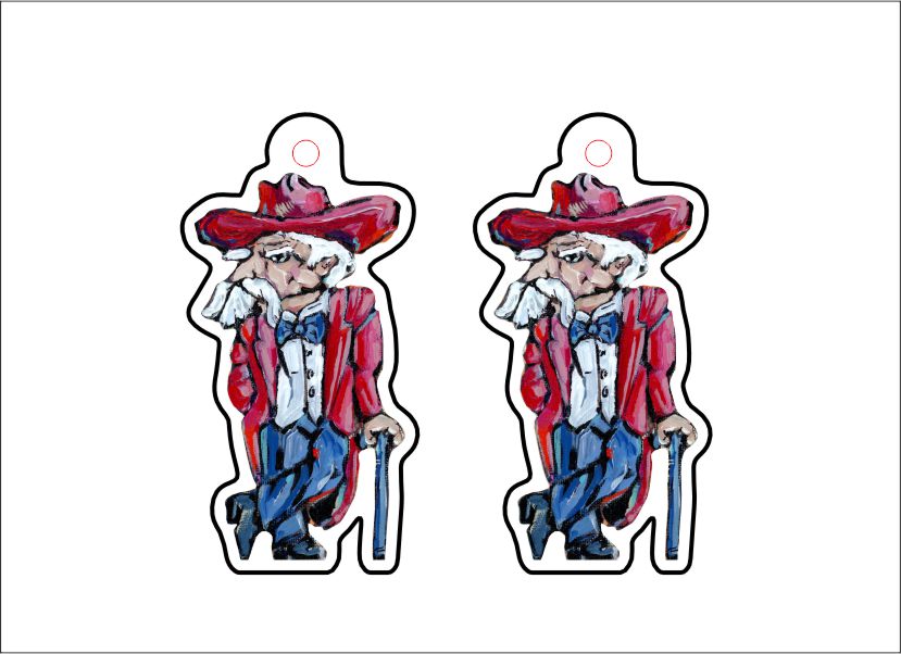 CMS-533-C10 Ole Reb Earring | 0.125Acrylic Earrings | Set of 10