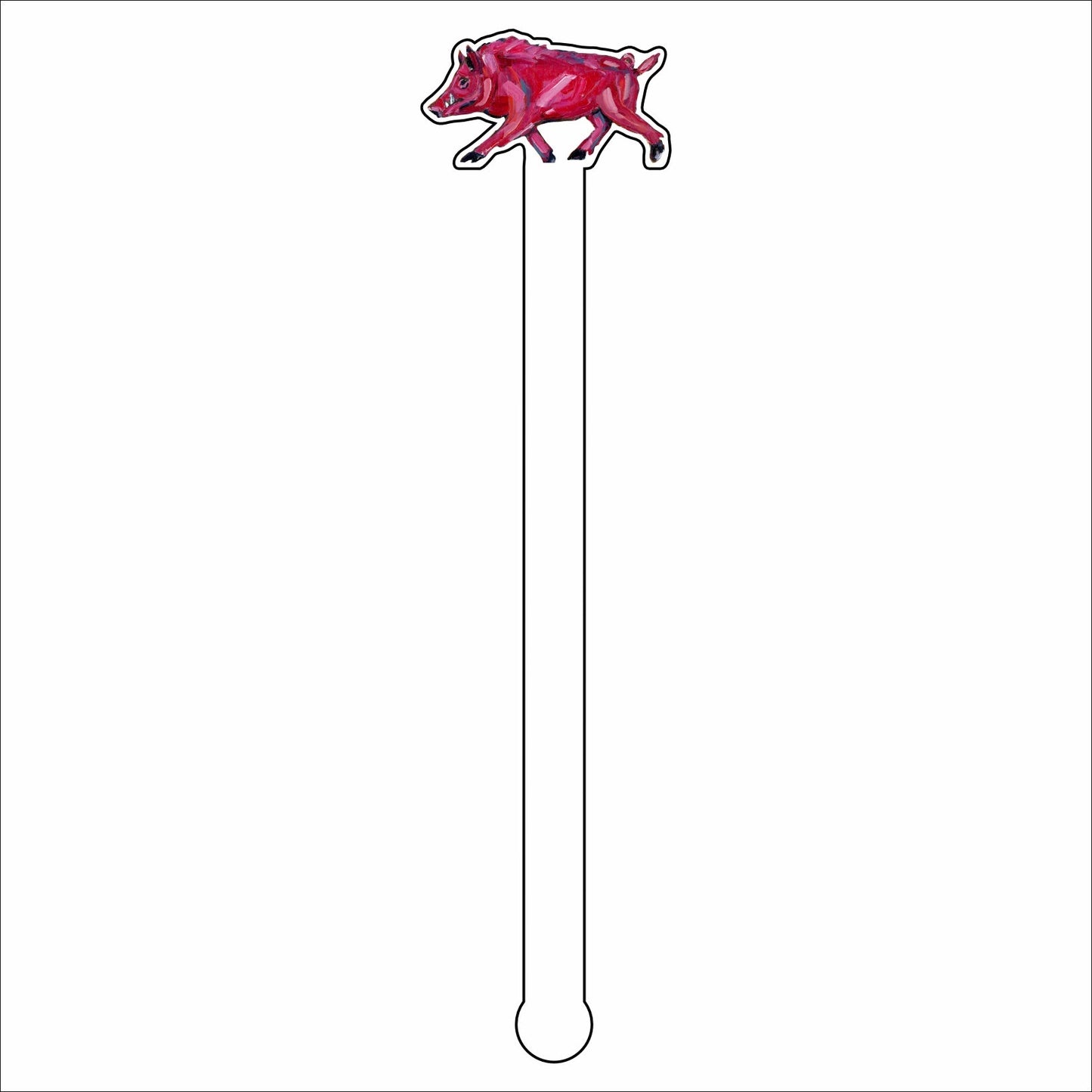 CMS-639-C4 Pinky Pig Drink Stirrer | 0.125Acrylic Stirrer | Set of 4