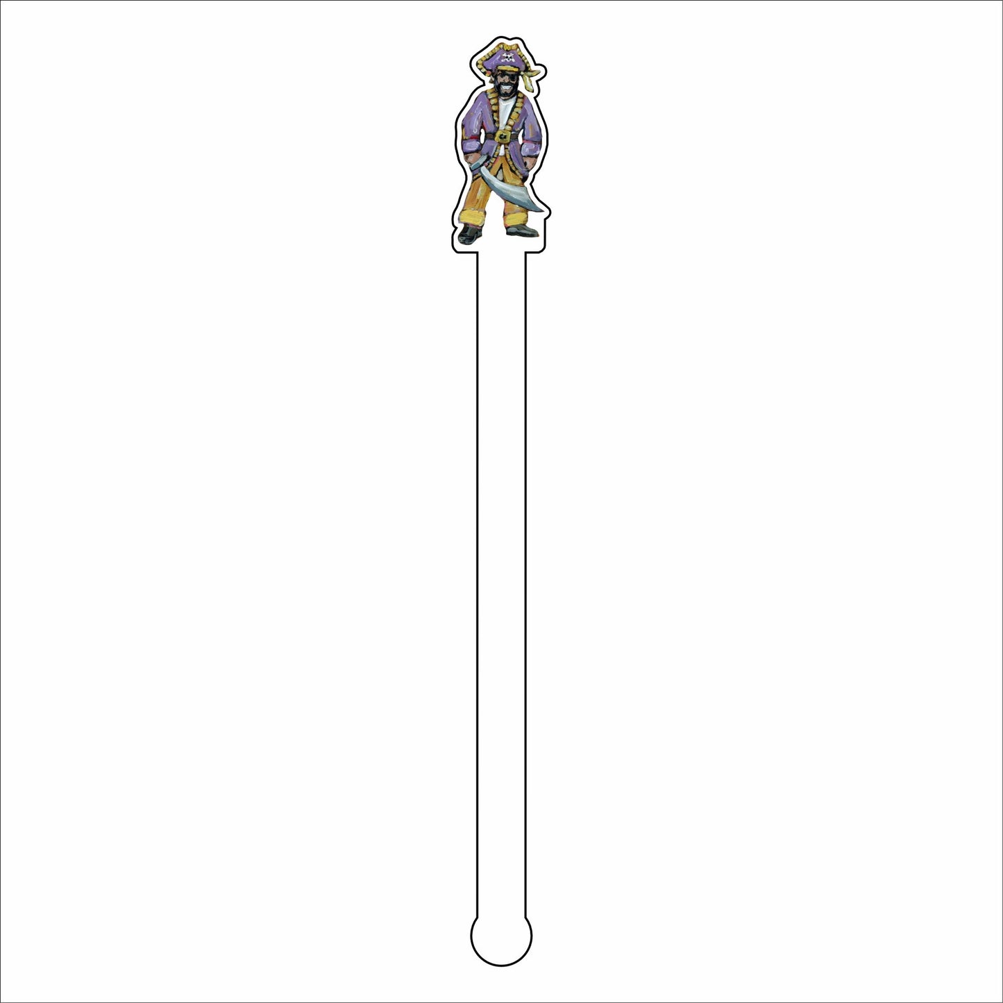 CMS-640-C4 Pirate Drink Stirrer | 0.125Acrylic Stirrer | Set of 4