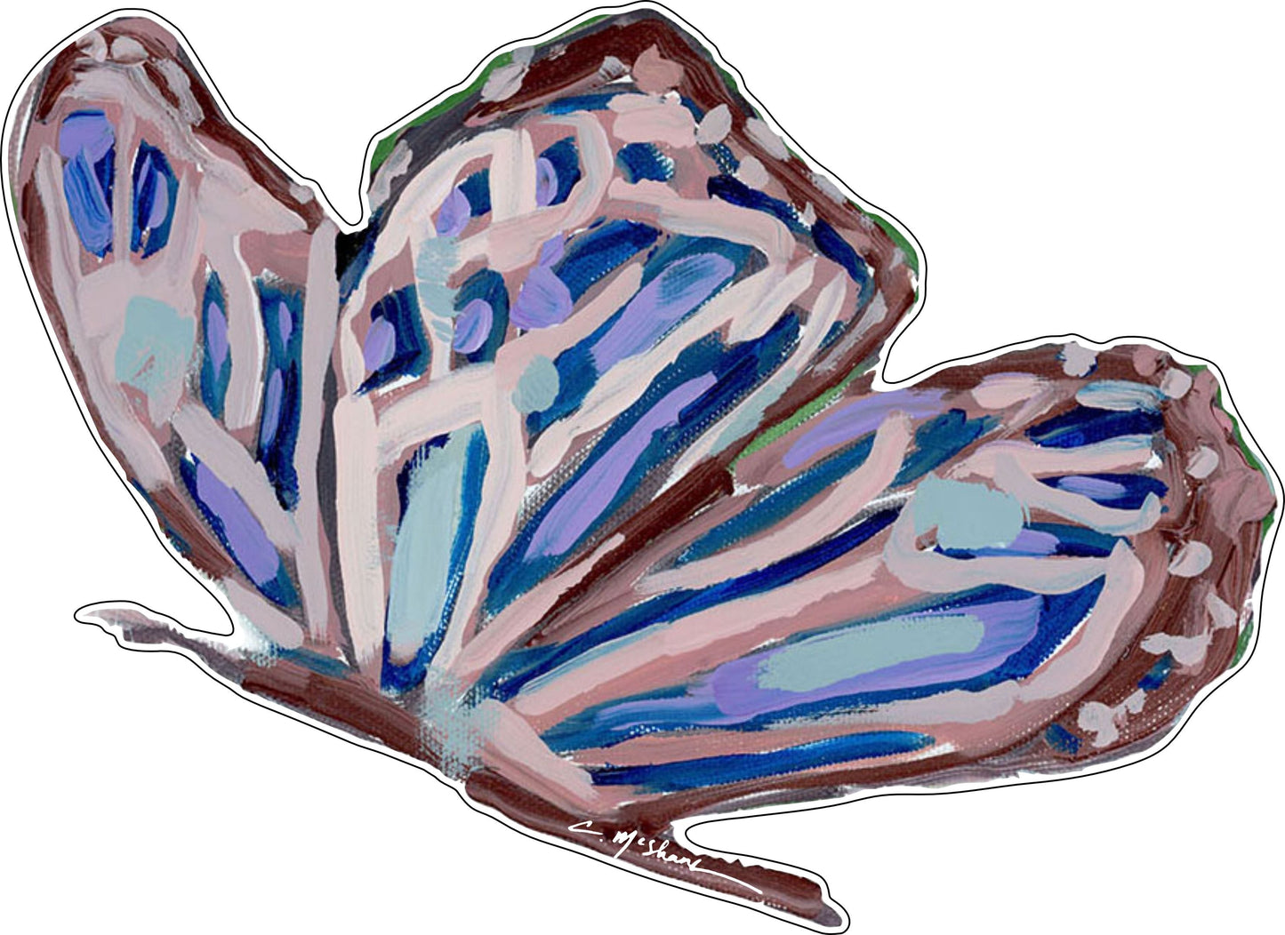 CMS-525 Purple Butterfly Wall Giclee | 0.25Acrylic Contour |