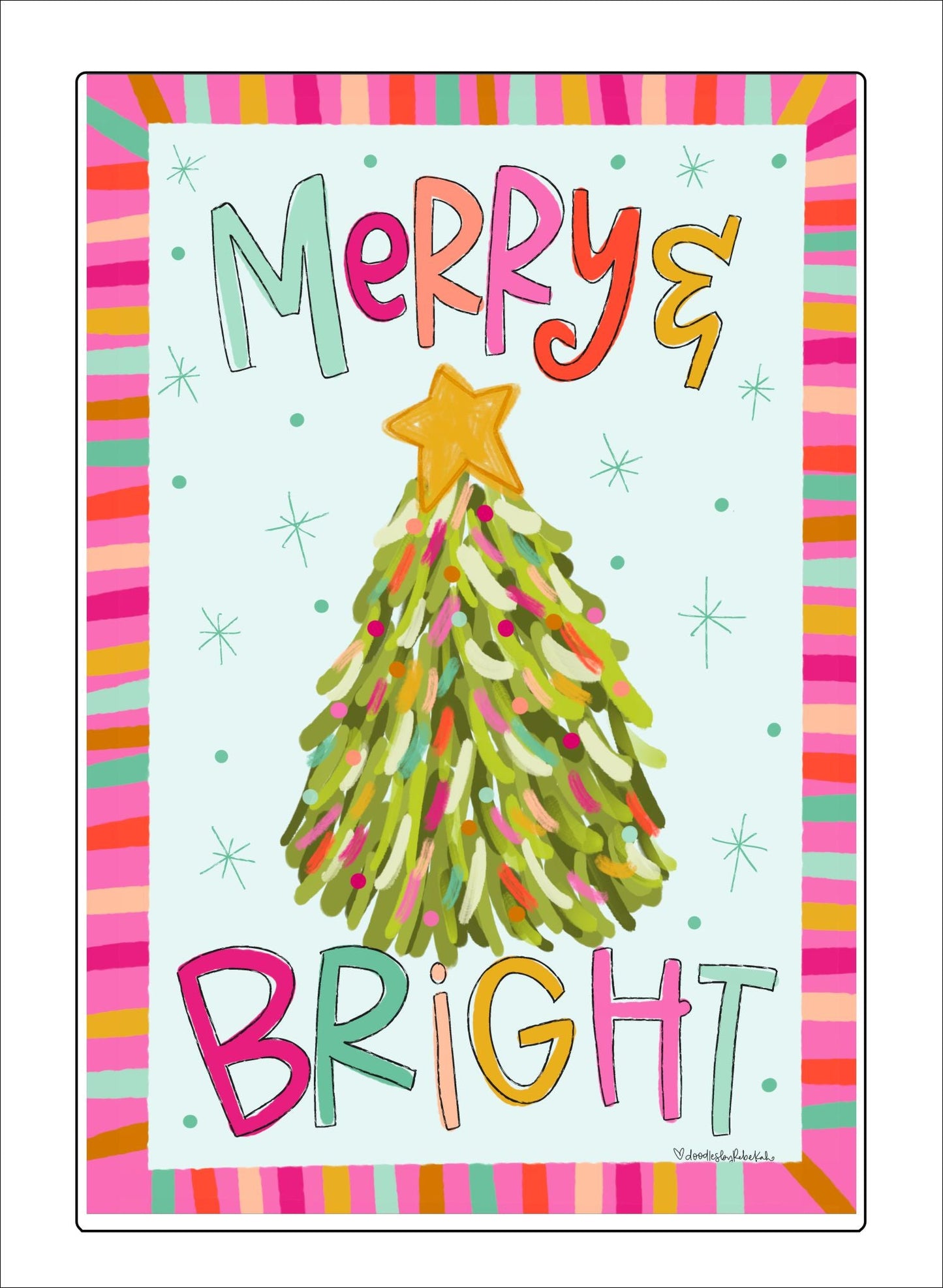 Merry and Bright Colorful | 0.75" Acrylic Contour | Bulk (20)