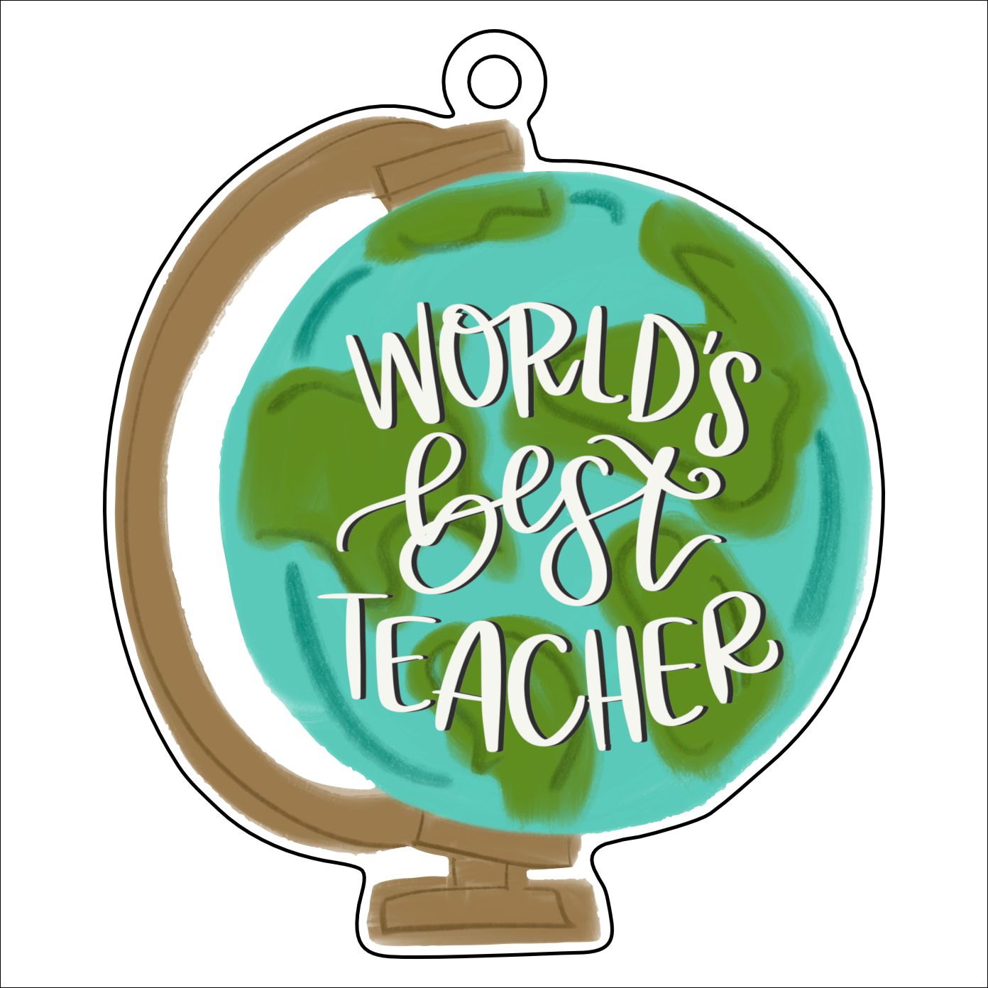 World's Best Teacher | 0.125" Acrylic Ornament | Case (any 10+)