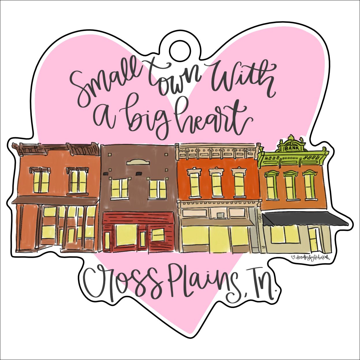 Small Town Big Heart Cross Plains | 0.125" Acrylic Ornament | Case (any 10+)