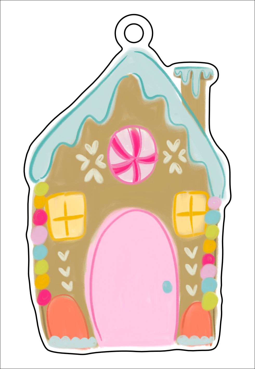 Gingerbread Colorful | 0.125" Acrylic Ornament | Bulk (50)