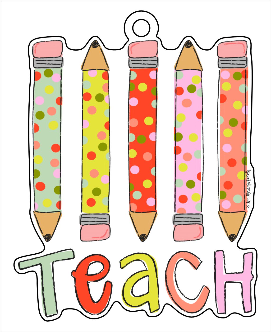 Teach Pencils | 0.125" Acrylic Ornament | Case (any 10+)