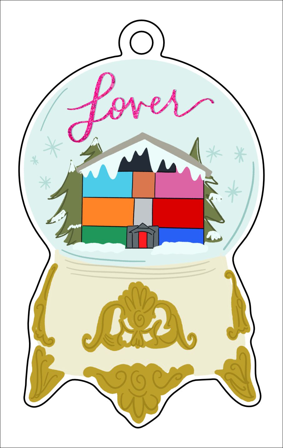 Lover House Snowglobe | 0.125" Acrylic Ornament | Bulk (50)