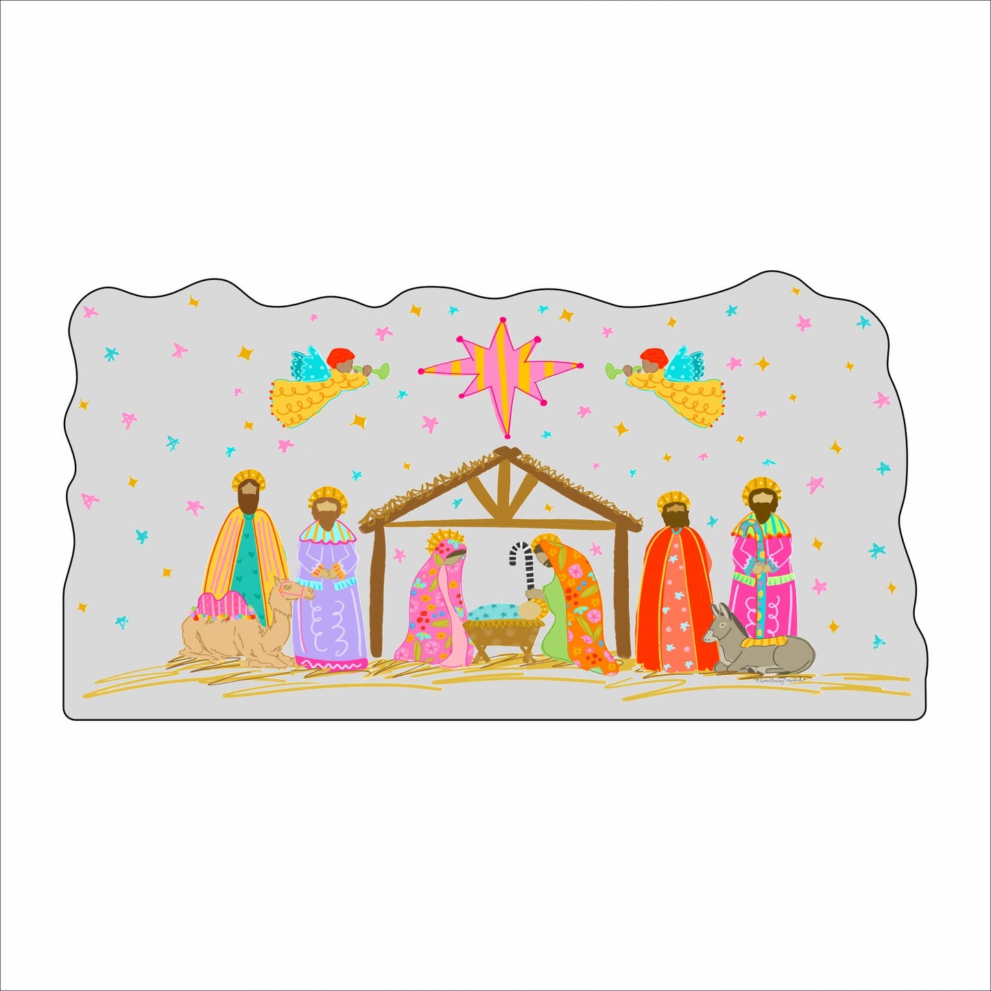 RIA-065 Colorful Nativity | 0.75in. Acrylic Contour | Mix and Match (any 10+)