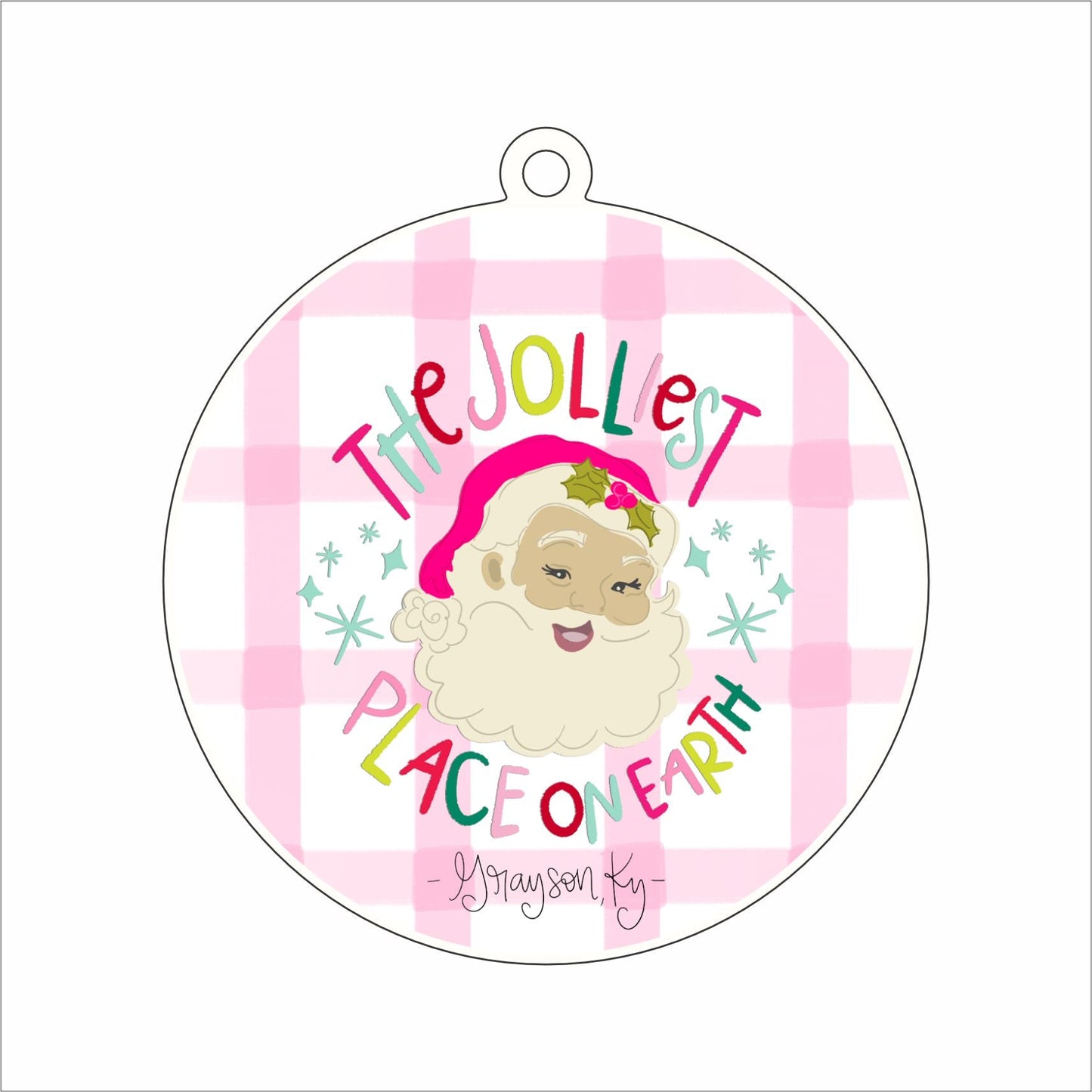 RIA-073 Jolliest Place Grayson | 0.125in. Acrylic Ornament | Case Bundle of 50