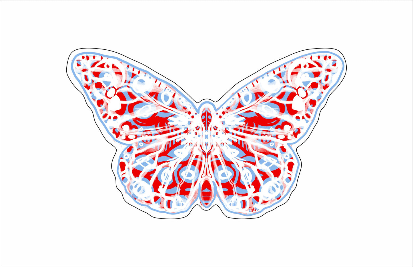 Butterfly Red & Blue Mini | 0.50in. Acrylic Cutout Mini | Mix and Match (any 10+)
