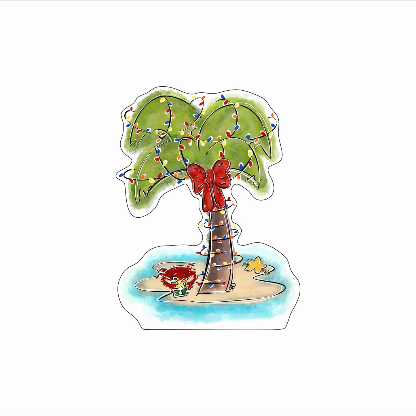 SDD-014 Coastal Christmas Palm | 0.75Acrylic Contour
