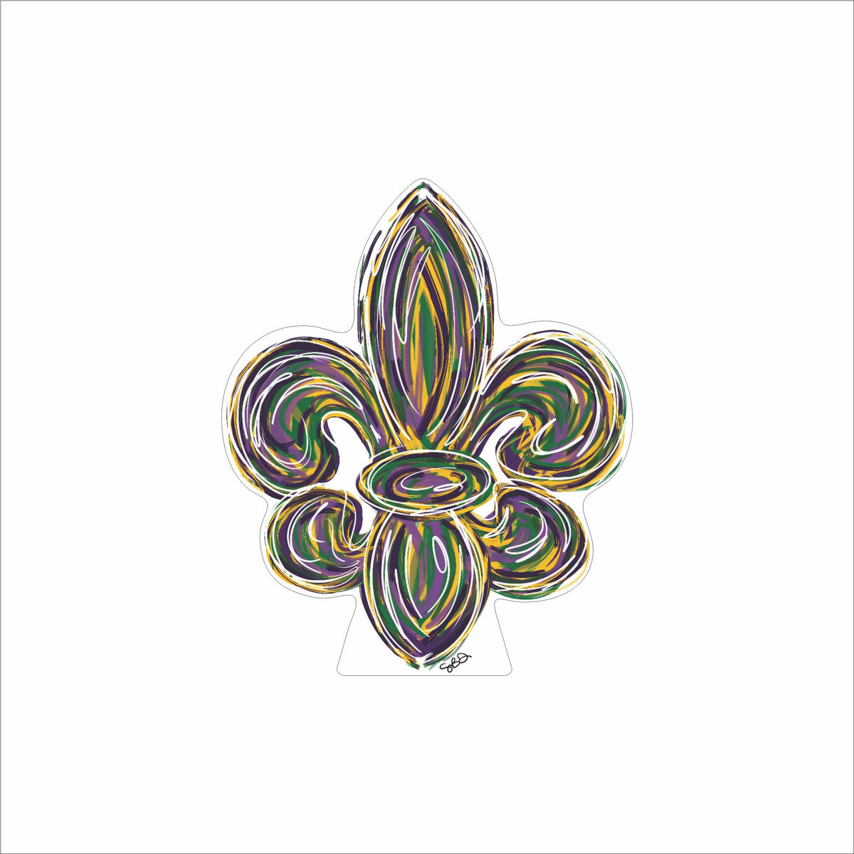 SDD-017 Mardi Gras Fleur de Lis Mini | 0.50Acrylic Mini Contour
