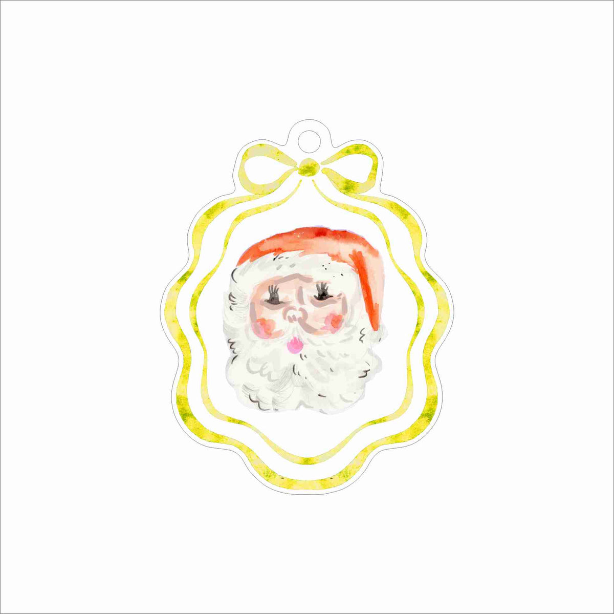 SMJ-012 Yellow Santa Ornament | 0.25Acrylic Ornament