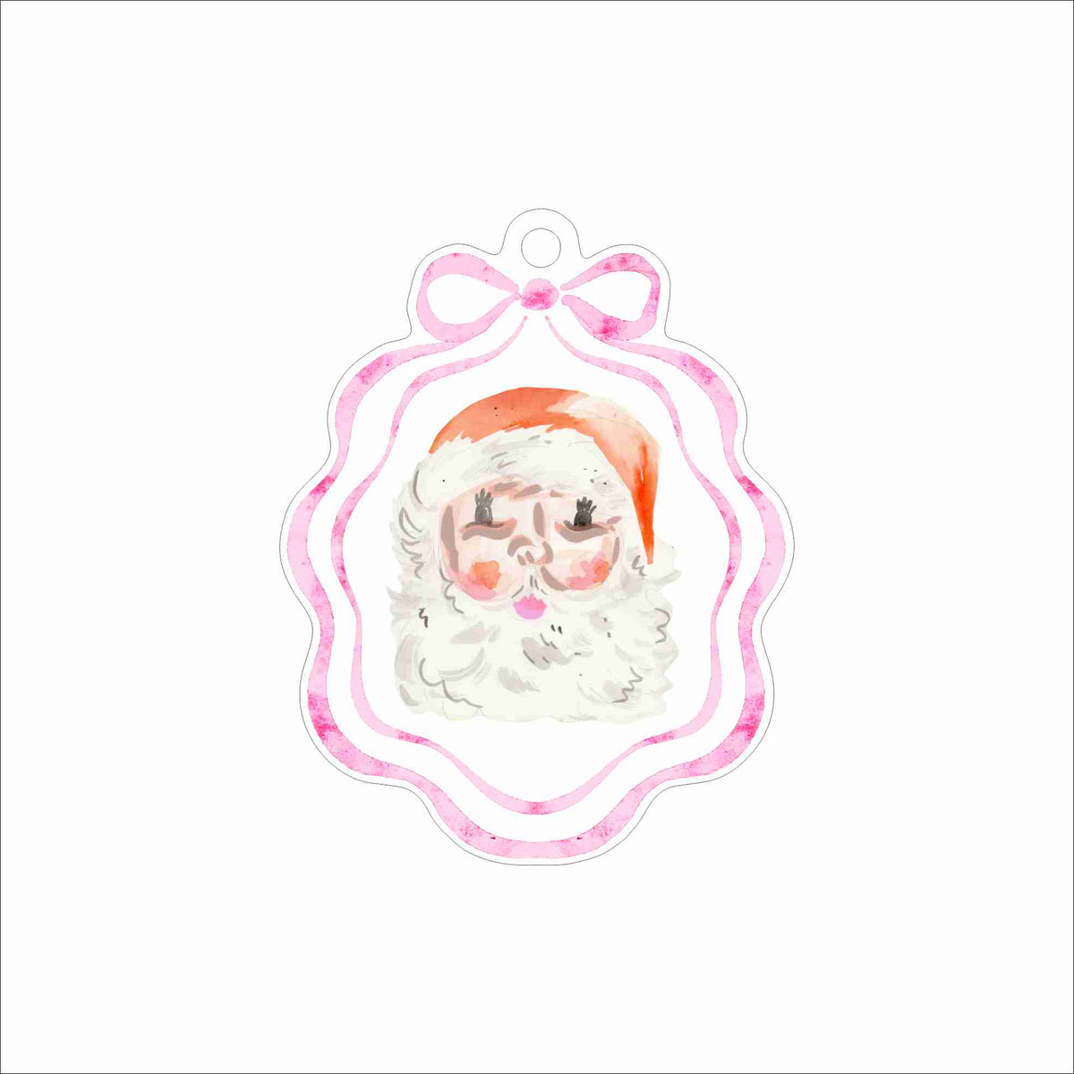 SMJ-013 Pink Santa Ornament | 0.25Acrylic Ornament