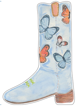 SVA-009 Butterfly Boot | 0.75in. Acrylic Contour | Mix and Match (any 10+)
