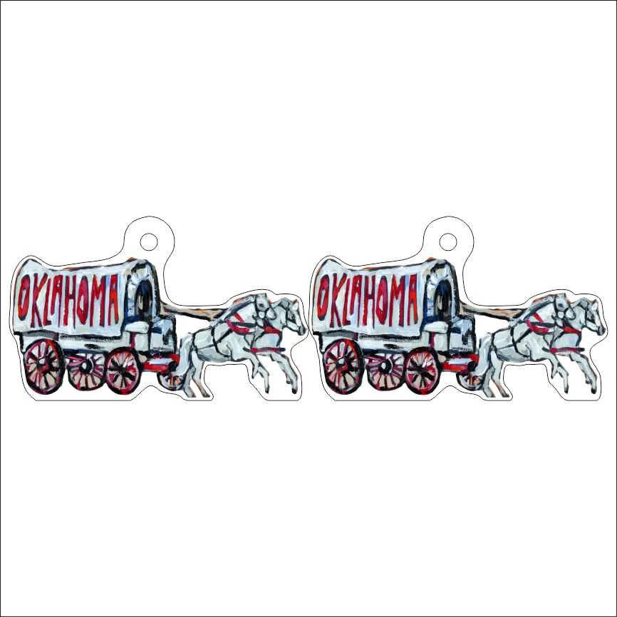 CMS-701-C10 Striped Wagon Earring | 0.125Acrylic Earrings | Set of 10