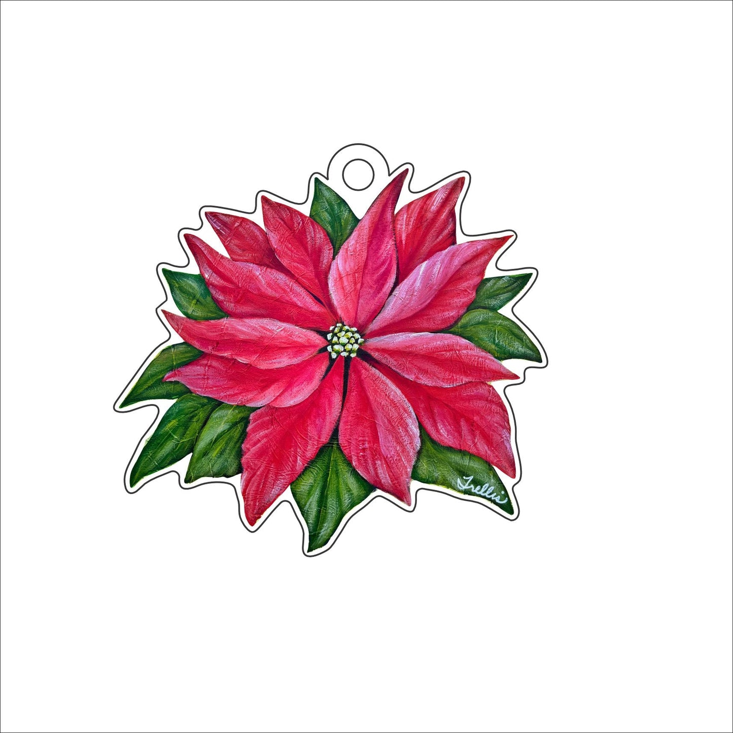 TPA-007 Poinsettia in Reds Ornament | 0.25Acrylic Ornament |