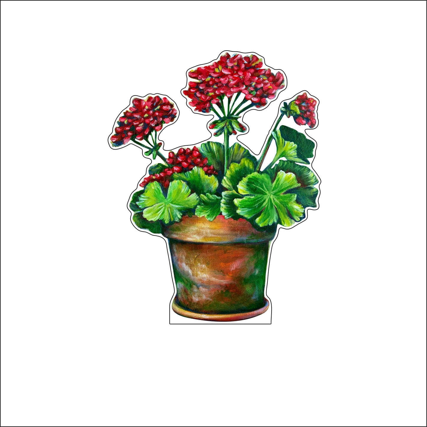 TPA-015 Red Geraniums | 0.75Acrylic Contour |
