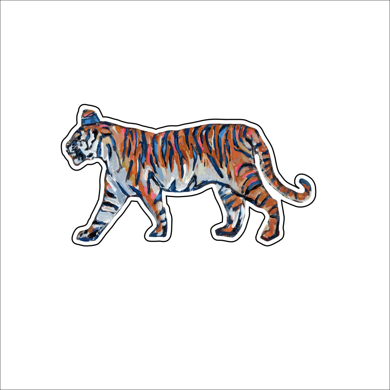 CMS-595-C10 Tiger Blues Button | 0.125Acrylic Button | Set of 10