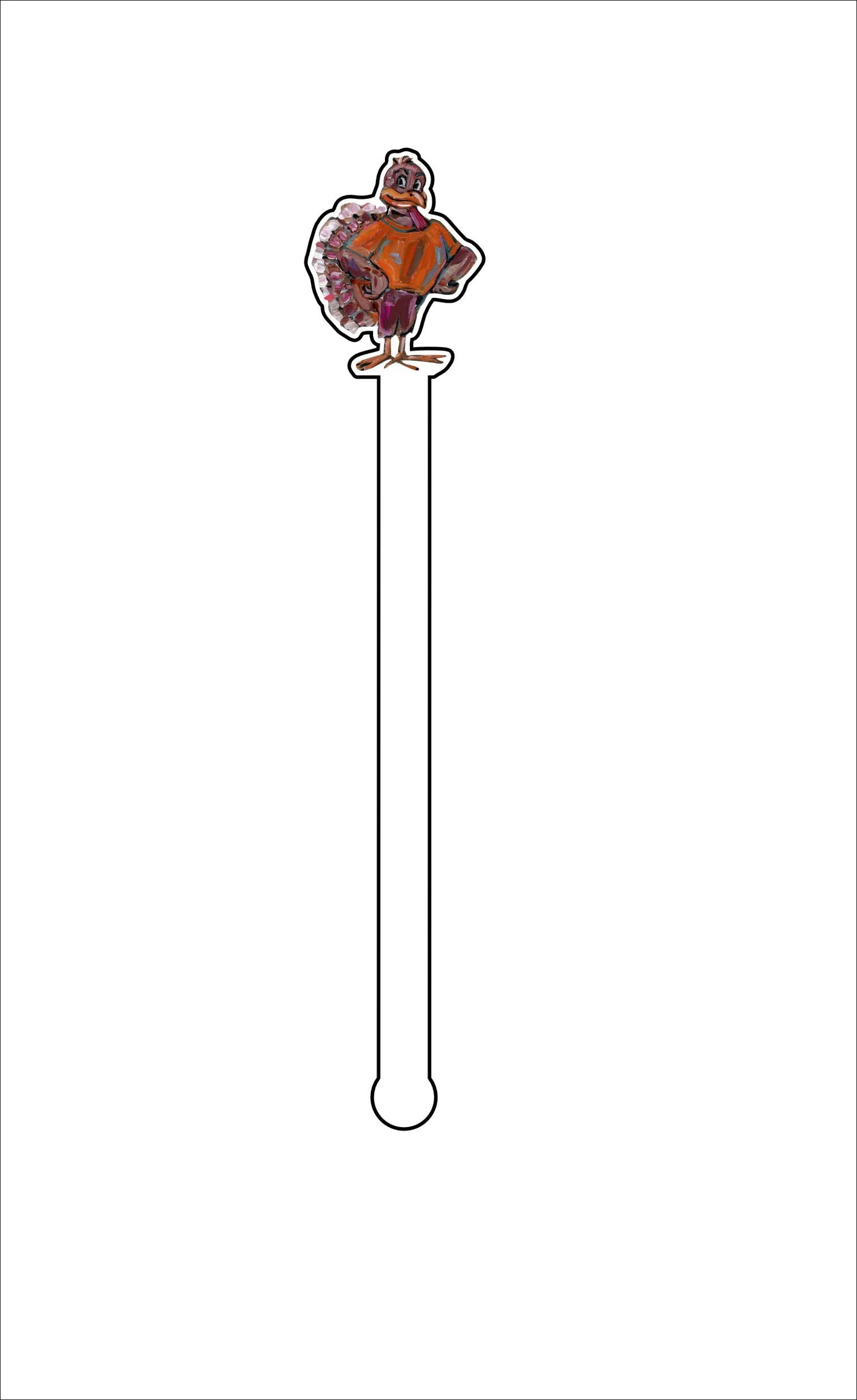 CMS-648-C4 Turkey Bird Drink Stirrer | 0.125Acrylic Stirrer | Set of 4
