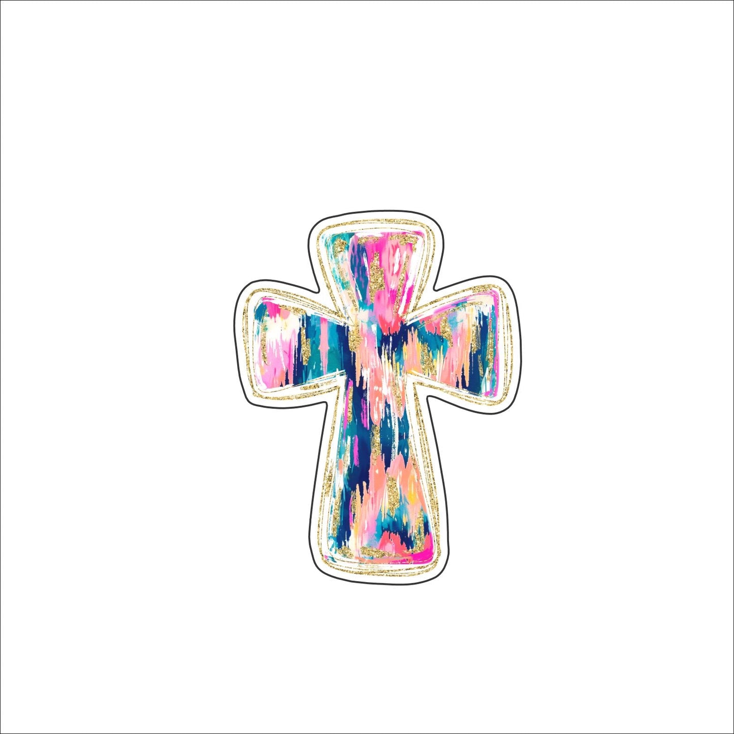 WOTP-004 Ikat Cross Magnet | 0.125Acrylic Magnet |