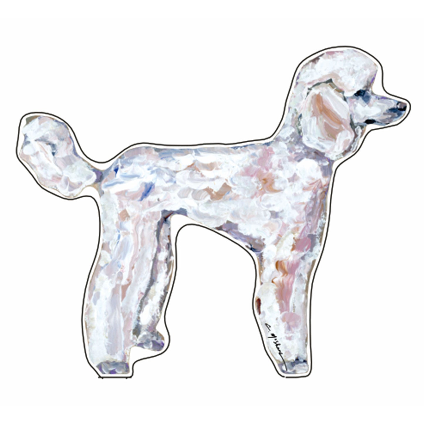 White Poodle | 0.75in. Acrylic Cutout | Case Bundle any 10+ (Pack of 1)