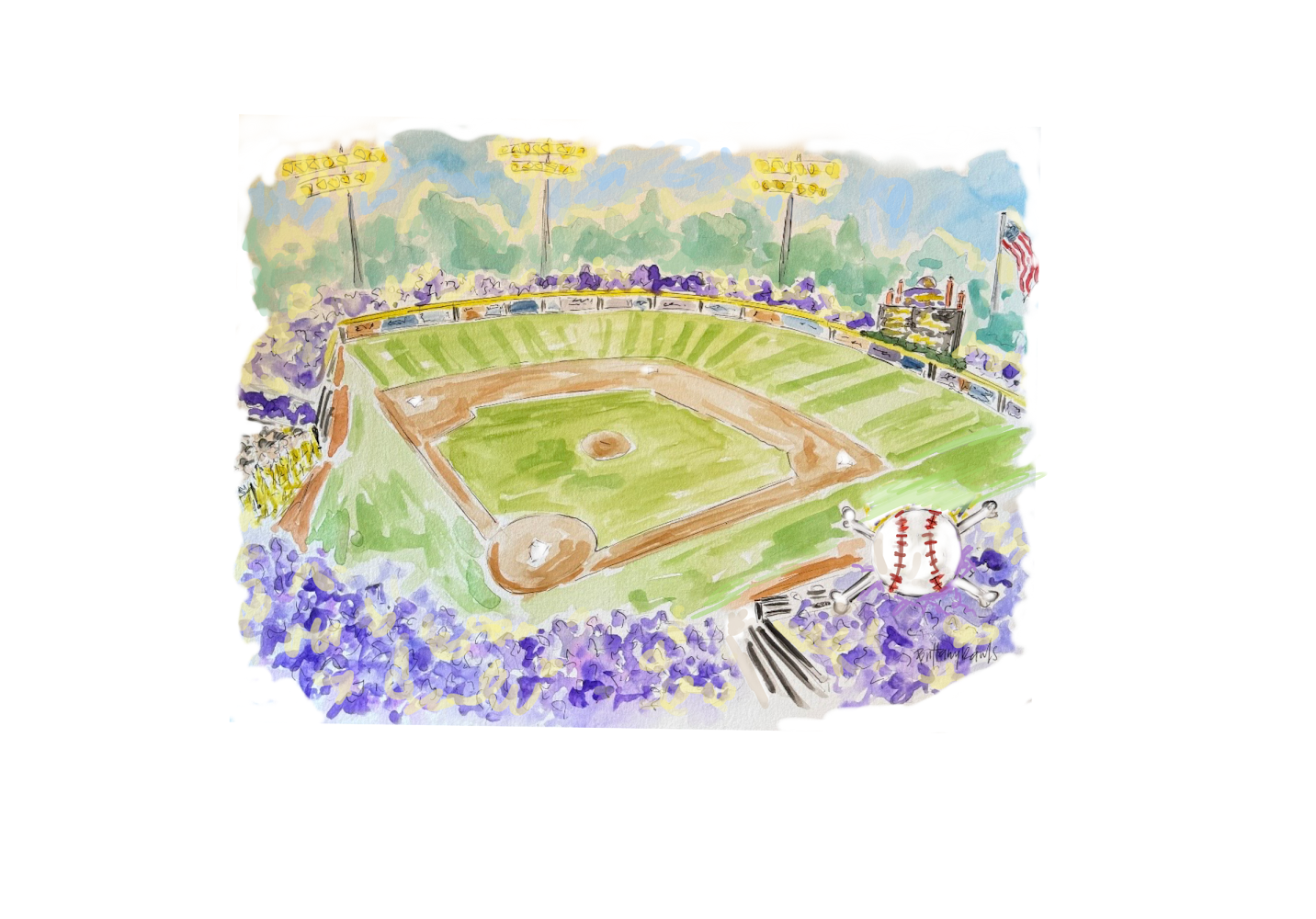 BRA-005 Baseball Field | 0.75in. Acrylic Contour | Case Bundle of 25