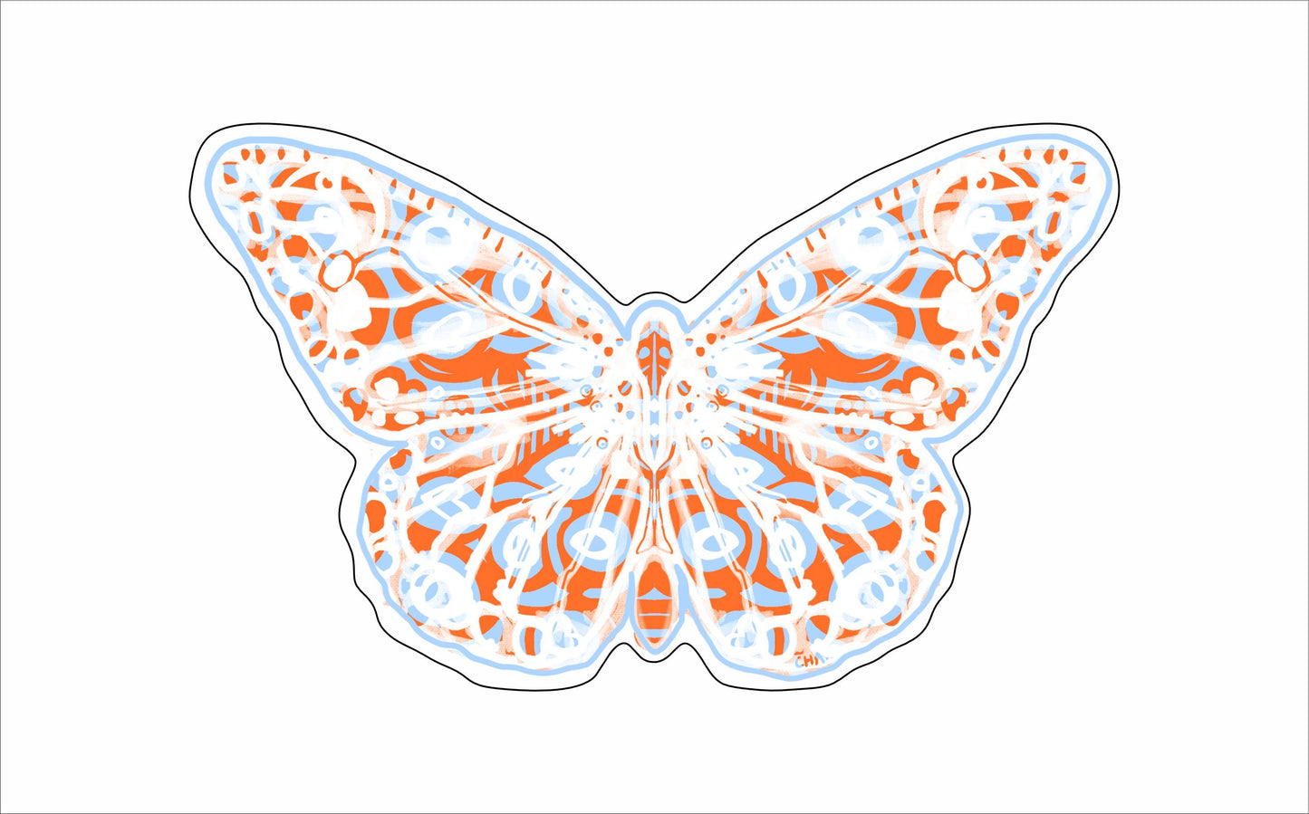 Butterfly Orange & Blue Mini | 0.50in. Acrylic Cutout Mini | Dropship