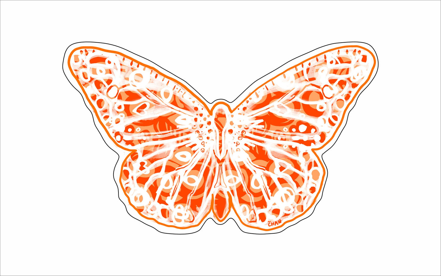 Butterfly Orange | 0.75in. Acrylic Cutout | Case Bundle of 25