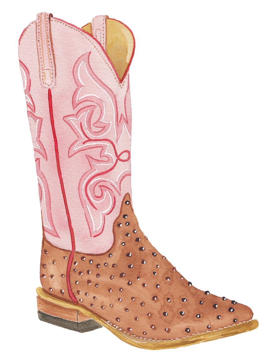 CCRT-066 Pink Boot | 0.75in. Acrylic Contour |