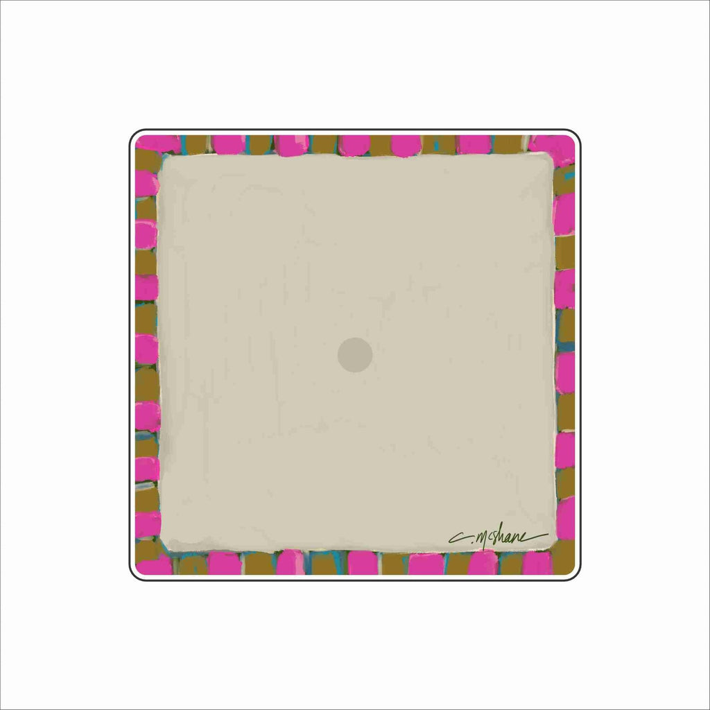 CMS-1873 Pink & Gold Stripe Magnet Block | 0.75Acrylic Charm Base with Steel Disc
