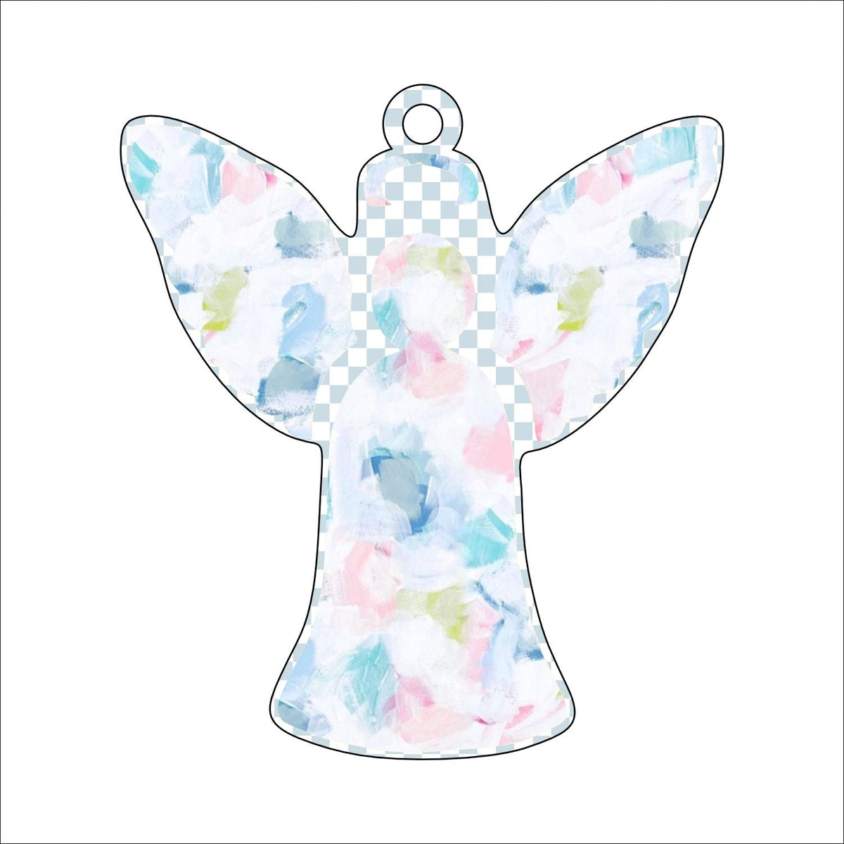 AWA-029 Angel A Ornament | 0.25in. Acrylic Ornament |