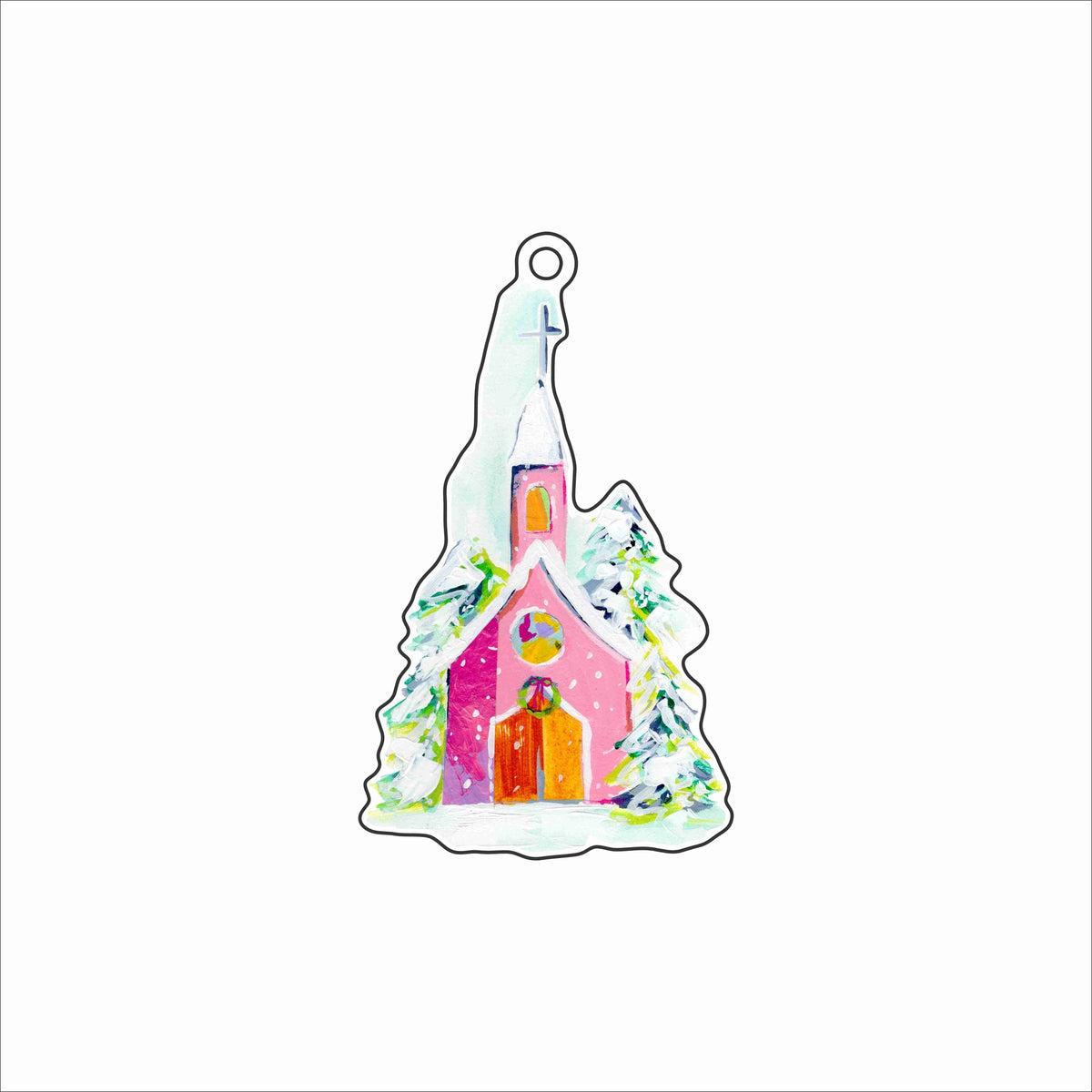SMJ-015 Holiday Church Ornament | 0.25Acrylic Ornament