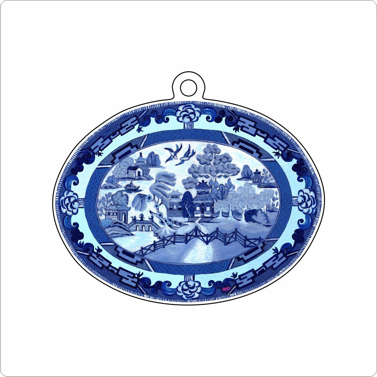 MEG-061 Willow Oval Plate Ornament | 0.25Acrylic Ornament