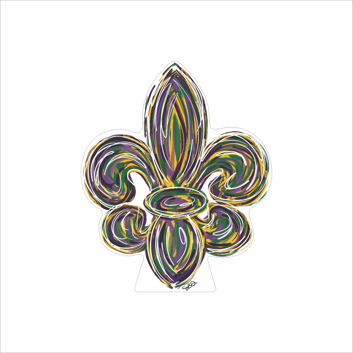 SDD-016 Mardi Gras Fleur de Lis | 0.75Acrylic Contour