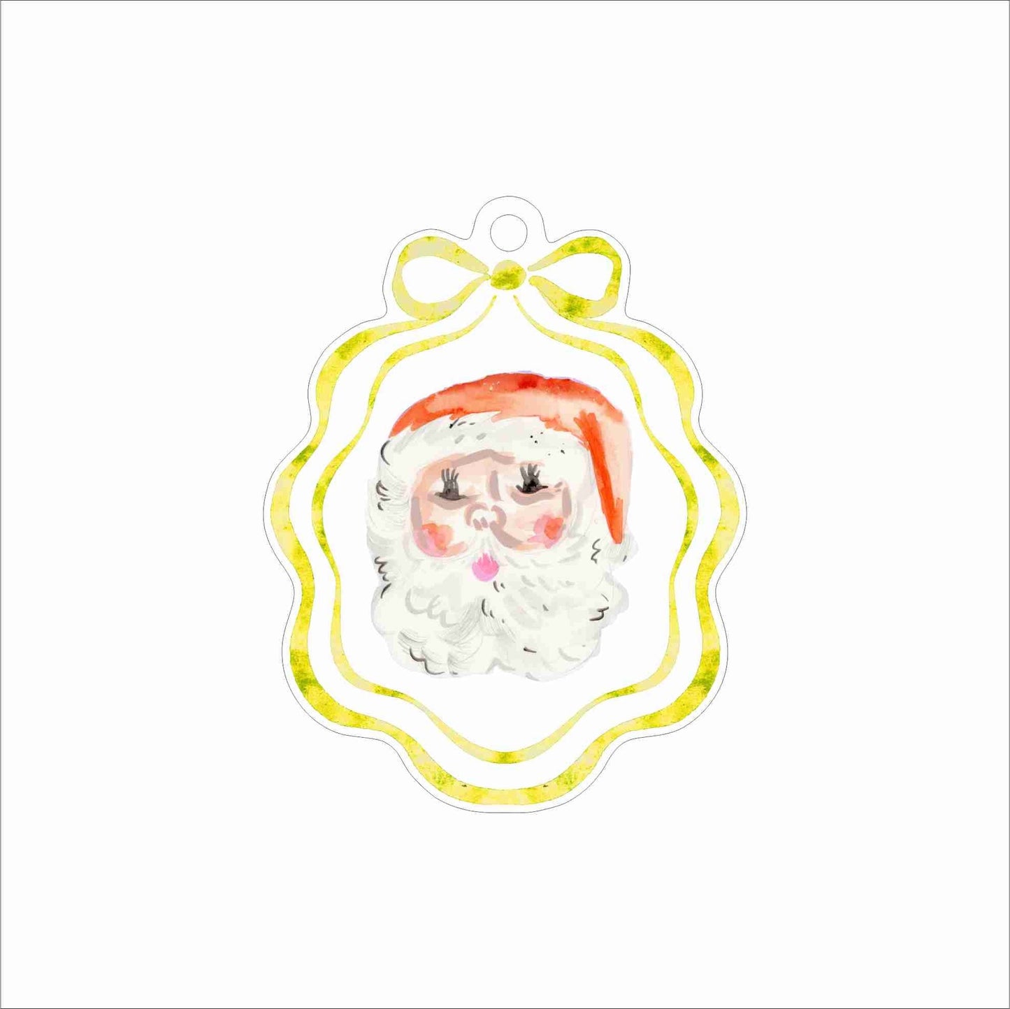SMJ-012 Yellow Santa Ornament | 0.25Acrylic Ornament