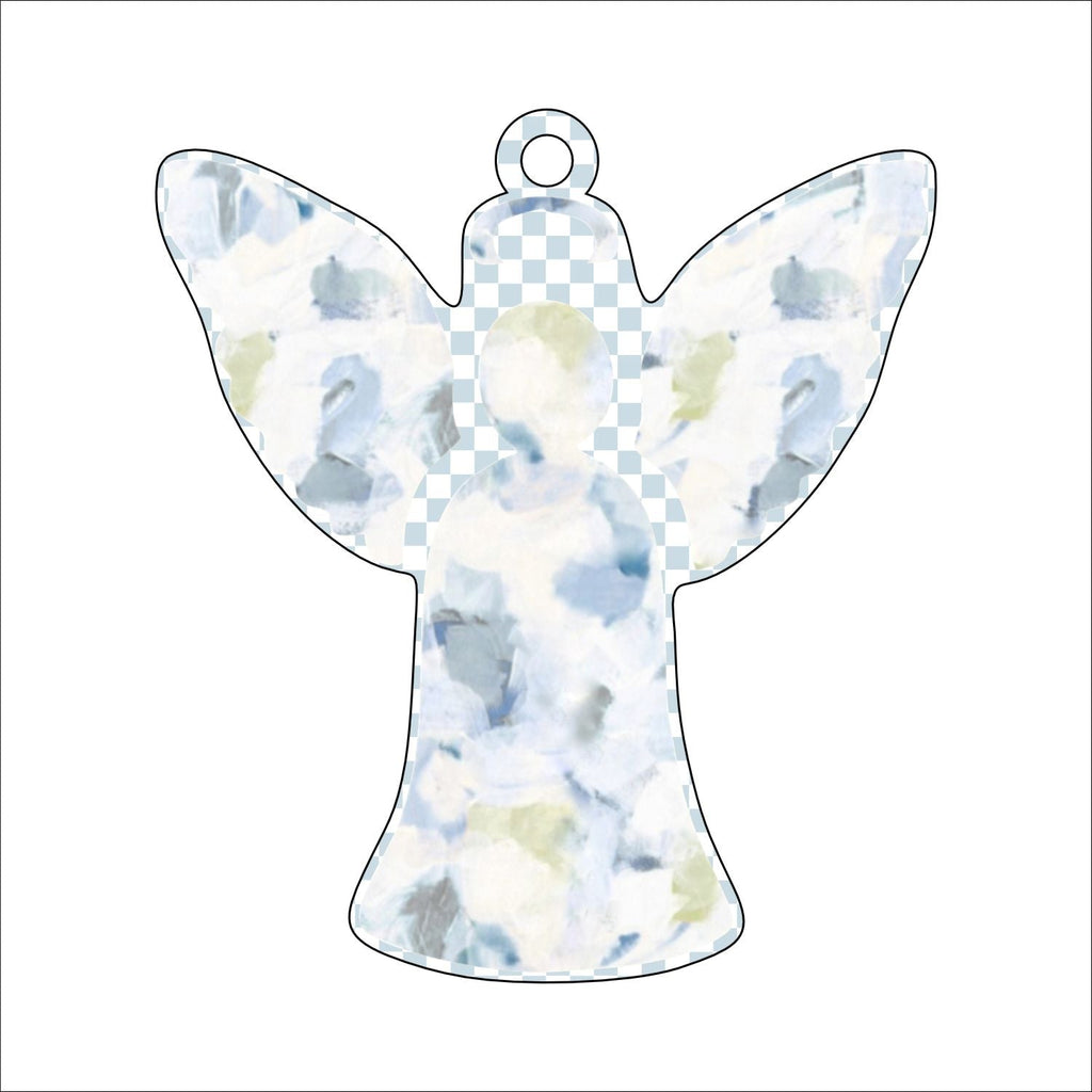 AWA-030 Angel B Ornament | 0.25in. Acrylic Ornament |