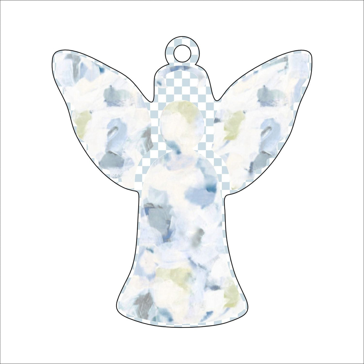 AWA-030 Angel B Ornament | 0.25in. Acrylic Ornament |