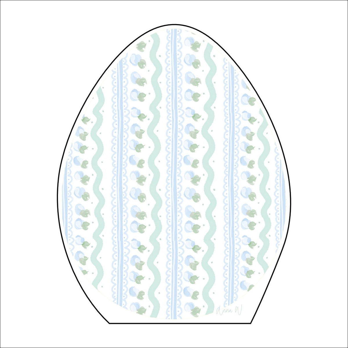 AWA-055 Egg Blue White Small | 0.75in. Acrylic |