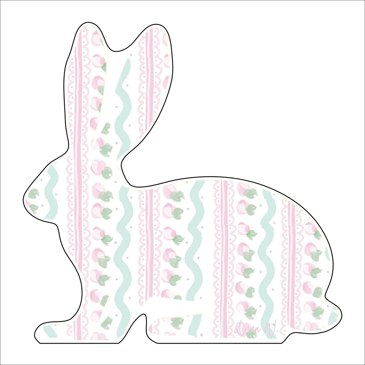 AWA-044 Bunny Pink White | 0.75in. Acrylic |
