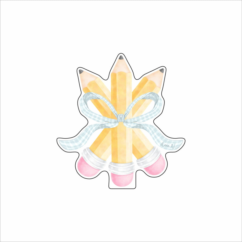 AWA-120 Pencils Blue Bow | 0.75Acrylic Contour