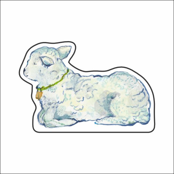 KHA-229 Nativity Sitting Lamb | 0.75 Acrylic