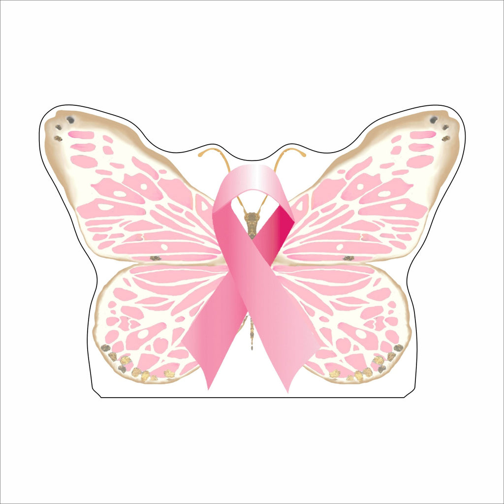 MKD-035 Breast Cancer Butterfly | 0.75in. Acrylic Contour |