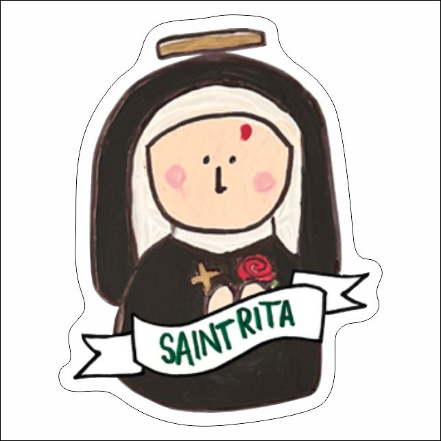 KCN-003-C4 Saint Rita Keychain | 0.125Acrylic Magnet | Case of 4