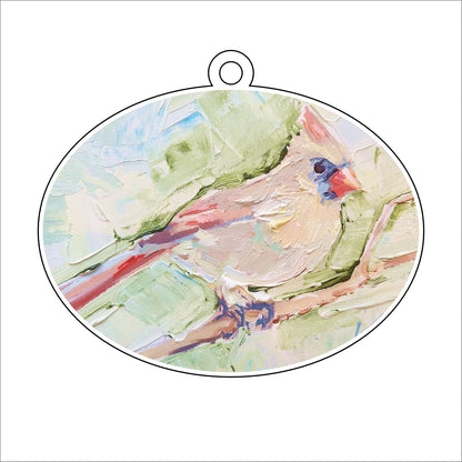 KPA-043 Pastel Cardinal | 0.25Acrylic Ornament |