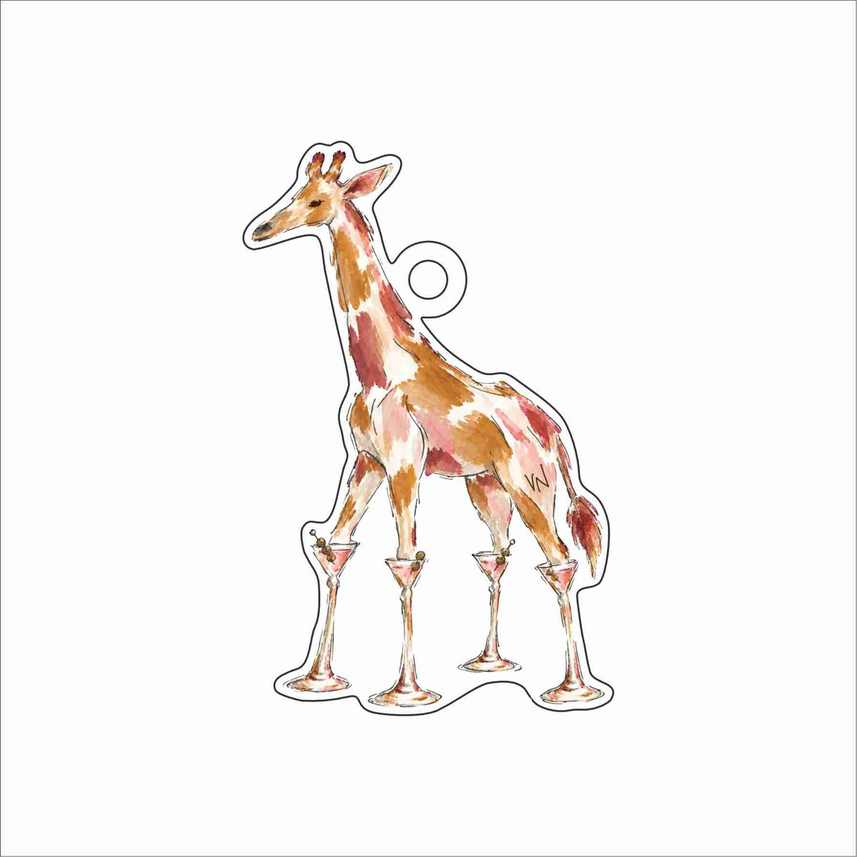 VAN-002 Four Drinks Tall Ornament | 0.25Acrylic Ornament