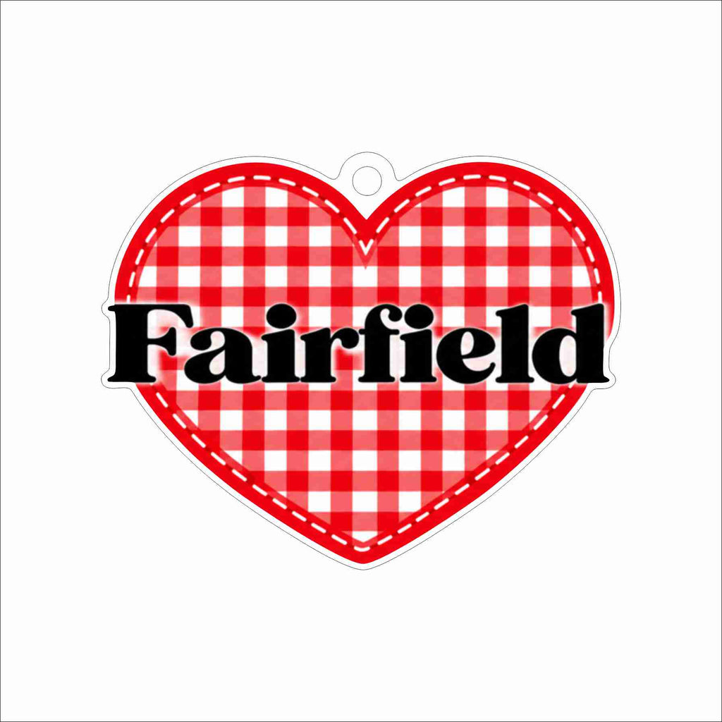 FSN-025 FF Plaid Heart Ornament | 0.25Acrylic Ornament