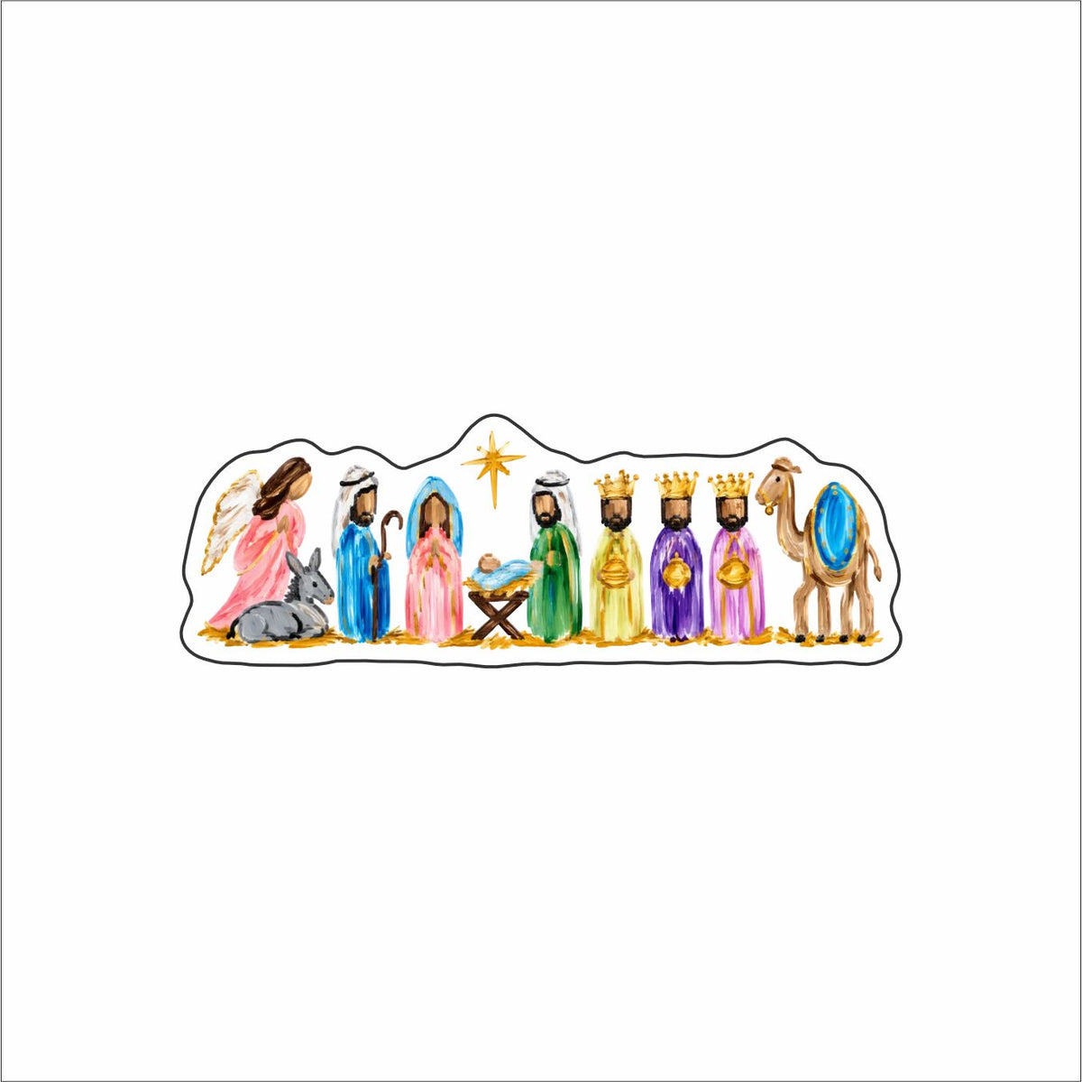 AAT-003 Abstract Nativity Magnet | 0.125Acrylic Magnet | Case of 4