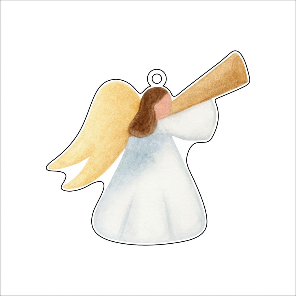 ADS-003 Angel with Trumpet Ornament | 0.25in. Acrylic Ornament |
