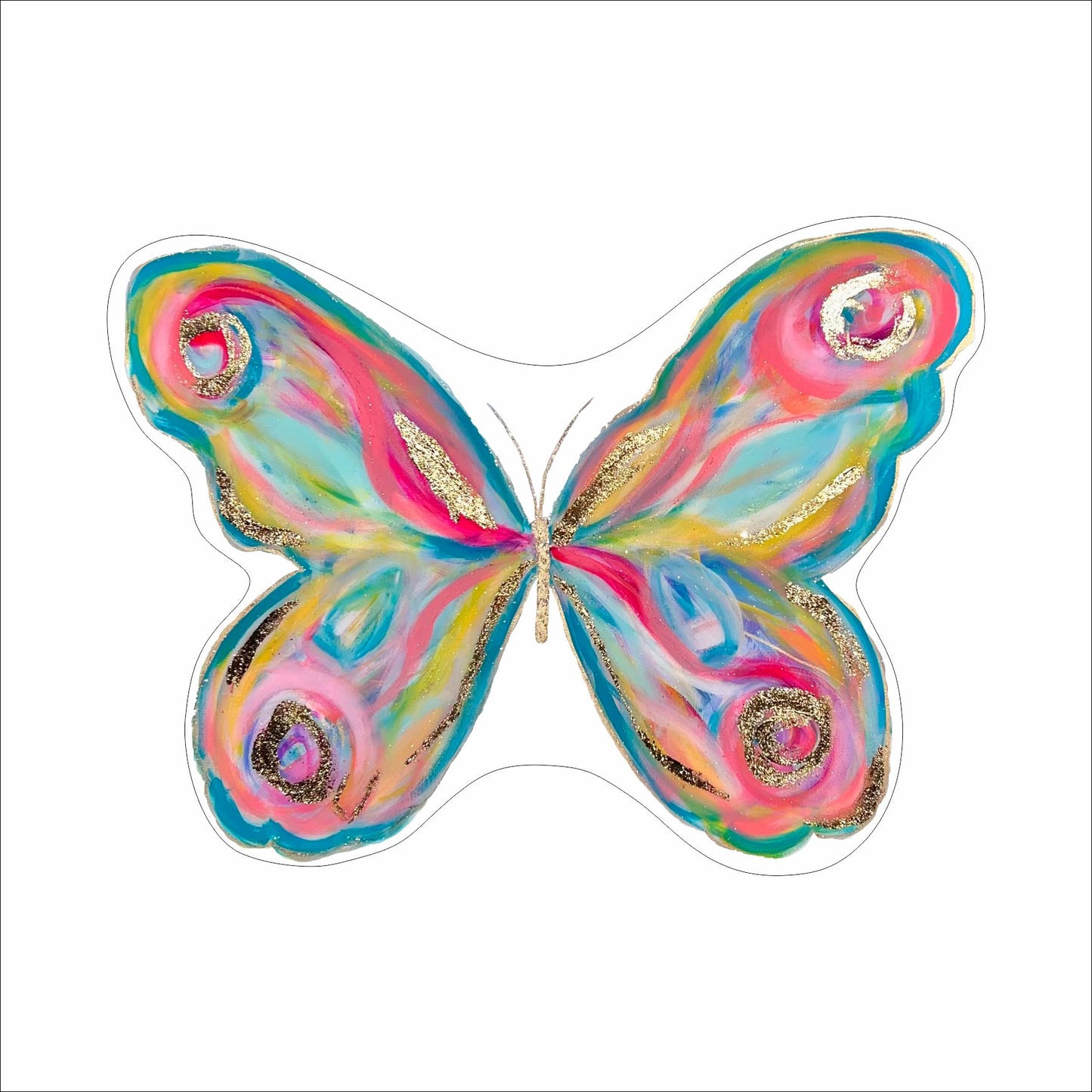 AGA-008 Butterfly of Hope Coaster | 0.25Acrylic Coaster with Clear Bumpers | Set of 4